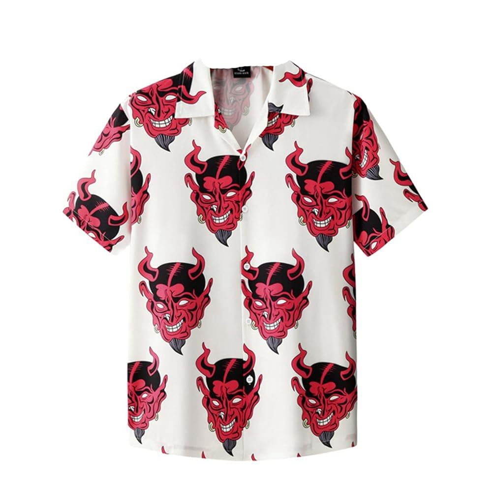 Amazon.co.jp: [WOOYOO] アロハシャツ お鬼 悪魔柄 S-6XL ハワイ